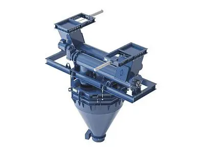 Дозатор дискретного действия с системой клапанов и винтовыми питателями